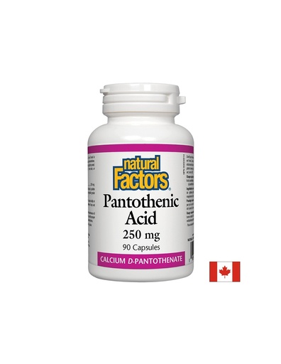[1251 NF] Pantothenic Acid - Пантотенова киселина / Витамин В5 (калциев д-пантотенат), 250 mg, 90 капсули Natural Factors