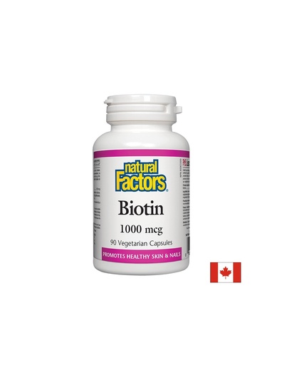 [1261 NF] Biotin/ Биотин / Kоса, кожа, нокти, 90 капсули Natural Factors