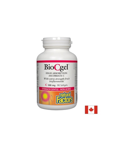 [1353 NF] Vitamin C BioCgel™/ Витамин С 500 mg (калциев аскорбат) х 90 софтгел капсули Natural Factors