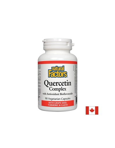 [1388 NF] Quercetin Complex/ Кверцетин комплекс с Биофлавоноиди + гроздово семе, куркума и коензим Q10 х 90 капсули Natural Factors