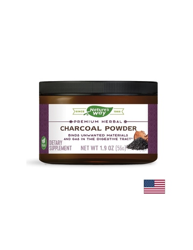 [12113 ST 5.24] Детоксикация на стомашно-чревния тракт - Активен въглен от кокосов орех, 56 g пудра Nature’s Way