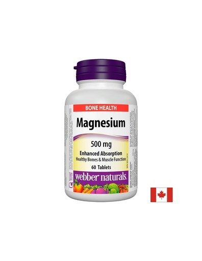 [3162 WN] Magnesium/ Магнезий 500 mg x 60 таблетки с оптимална абсорбция Webber Naturals