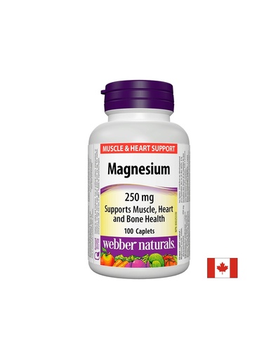 [3163 WN] Magnesium/ Магнезий 250 mg x 100 каплети Webber Naturals