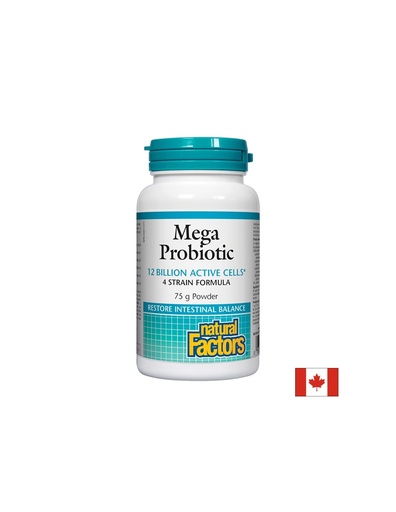 [1811 NF] Mega Probiotic/ Мега пробиотик 4 щама, 12 млрд. активни пробиотици 75 g пудра х 75 дози Natural Factors