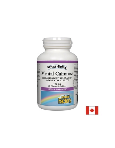 [2832 NF] Mental Calmness/ Л-Теанин 100 mg х 60 дъвчащи таблетки Natural Factors