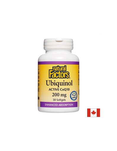 [20729 NF] Ubiquinol Active CoQ10/ Убиквинол Активен Коензим 200 mg x 30 софтгел капсули Natural Factors