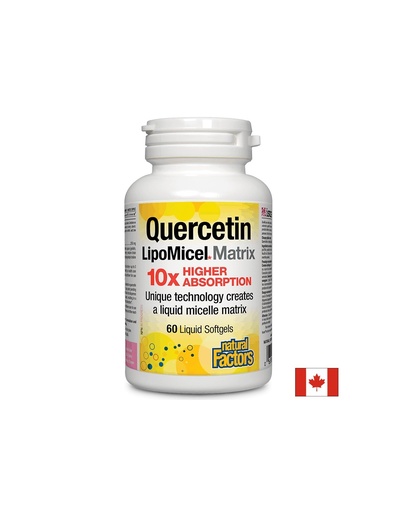 [1378 NF] Quercetin LipoMicel Matrix 10 X Higher Absorption/ Кверцетин 250 mg x 60 софтгел капсули Natural Factors
