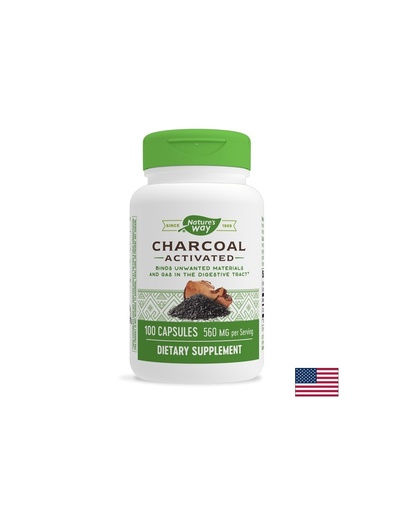 [2070] Charcoal Activated/ Активен въглен 280 mg х 100 капсули Nature’s Way
