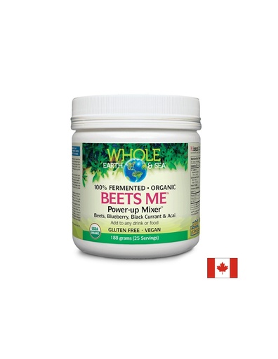[35552 NF] Beets Me™ Power-up Mixer™ Whole Earth & Sea®/ Формула от червено цвекло, боровинки, касис, акай бери x 188 g / 25 дози Natural Factors