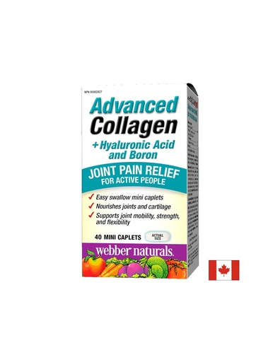 [3661 WN] Advanced Collagen+Hyaluronic Acid and Boron/ Колаген + Хиалуронова киселина и Бор х 40 мини каплети Webber Naturals