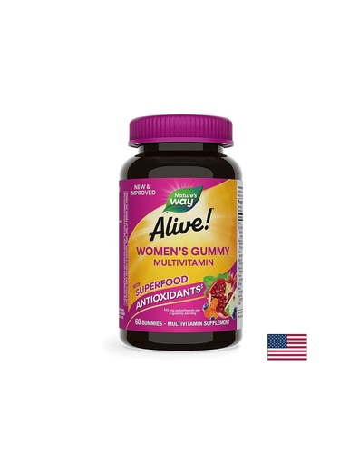 [15903] Alive! Womens Gummy Multivitamin / Алайв! Мултивитамини за жени, 60 желирани таблетки Nature’s Way