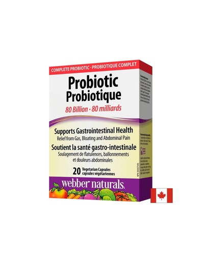 [3194 WN] Probiotic 80 billion / Пробиотик, 80 млрд. активни пробиотици, 20 капсули Webber Naturals