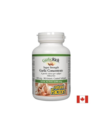 [2332 NF] Super Strenght Garlic Concentrate, 90 стомашно устойчиви софтгел капсули Natural Factors