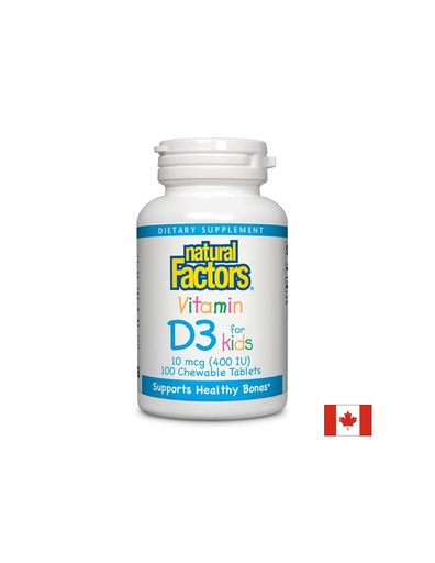 [1059 NF A] Vitamin D3 for Kids / Витамин D3 за деца 400 IU Natural Factors