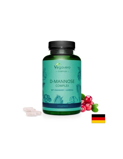 [VV-VITA-39] D-Mannose Complex mit Cranberry + Acerola/ Д-маноза комплекс с червена боровинка и ацерола, 120 капсули, 100% Vegan Vegavero
