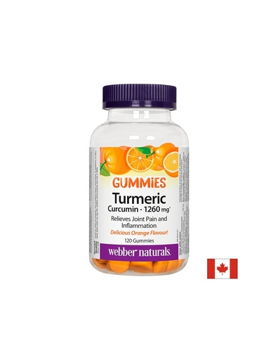 [3084 WN] Turmeric Curcumin Gummies / Куркума, 120 желирани таблетки с вкус на портокал Webber Naturals