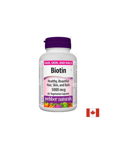 [3292 WN] Biotin / Биотин, 5000 mcg, 60 капсули Webber Naturals