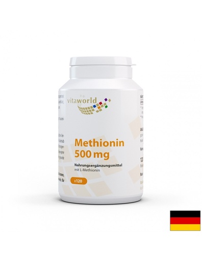 [10940997 VW] Methionin / Метионин 500 mg, 120 капсули Vita-World