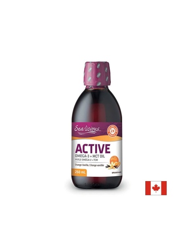 [3124 (SL6075) NF] Sea-Licious® Active Omega-3 with Vitamin D3 & MCT Oil - Омега-3 + витамин D3 и МСТ, 250 ml Natural Factors