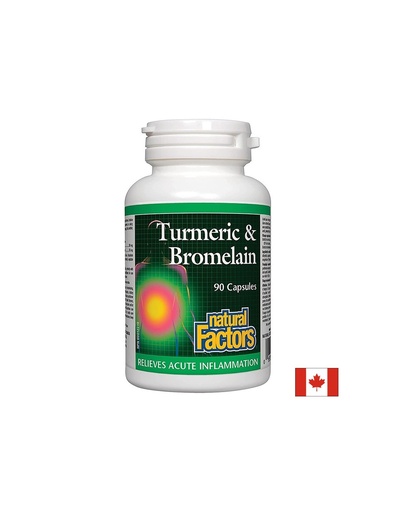 [1738 NF] Turmeric & Bromelain - Куркума и Бромелаин, 90 капсули Natural Factors