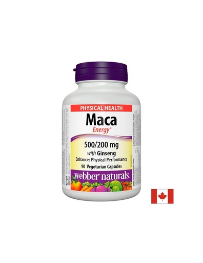 [3450 WN] Maca Energy with Ginseng - Мака и Корейски женшен, 90 капсули Webber Naturals