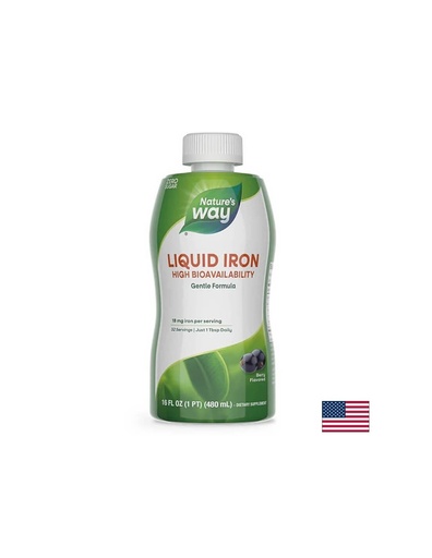 [1923_92316] Liquid Iron - Течно желязо (с вкус на боровинки), 480 ml Nature’s Way