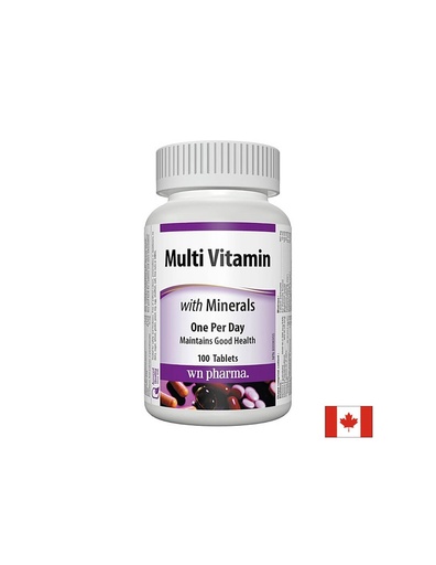 [3141 WN] Multi Vitamin with Minerals - Мултивитамини + минерали, 100 таблетки Webber Naturals