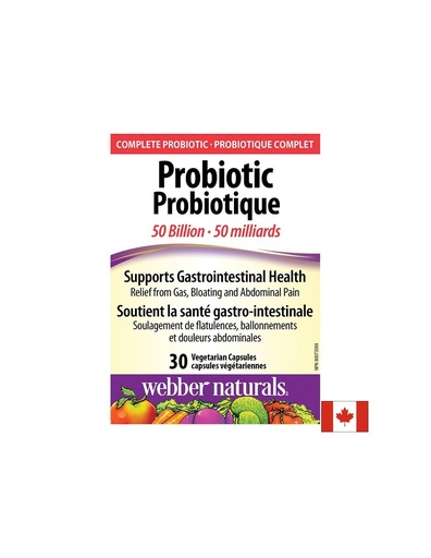 [3197 WN] Probiotic 50 Billion - Пробиотик 50 млрд. активни пробиотици, 10 щама, 30 капсули Webber Naturals