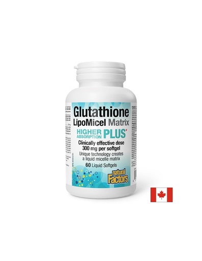 [2819 NF] Glutathione LipoMicel Matrix - Глутатион с висока абсорбция (мощен антиоксидант), 300 mg, 60 софтгел капсули Natural Factors