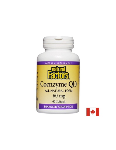 [2073 NF A] Coenzyme Q10 All-Natural Form - Коензим Q10 (Антиоксидант и кардиопротектор), 50 mg, 60 софтгел капсули Natural Factors