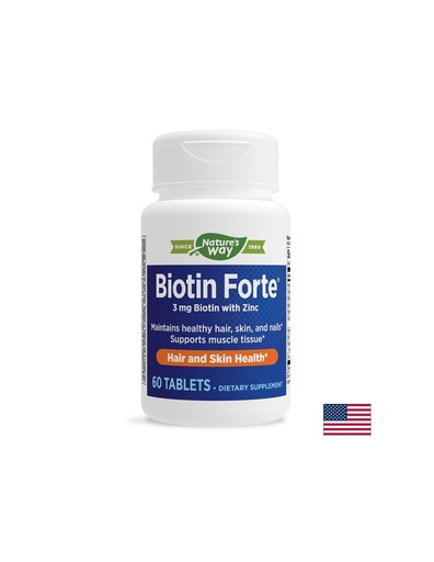 [214008] Biotin Forte® - Биотин форте® с цинк, 60 таблетки Nature’s Way