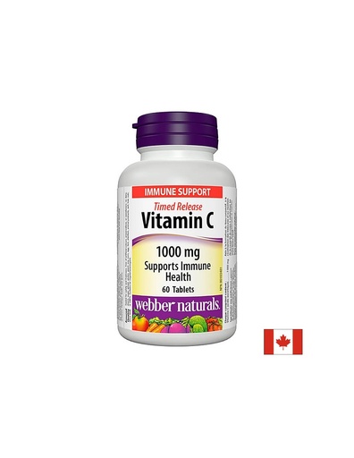 [3586 WN] Time Release Vitamin C - Витамин С 1000 mg, 60 таблетки с удължено освобождаване Webber Naturals