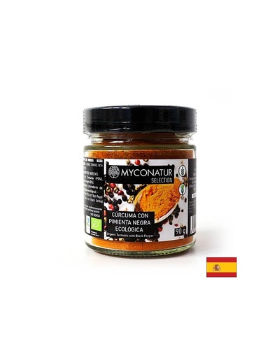 [08712 (MFI-00170)] Curcuma Con Pimienta Negra Ecologica - Био куркума на прах (корен) с черен пипер, 90 g Myconatur