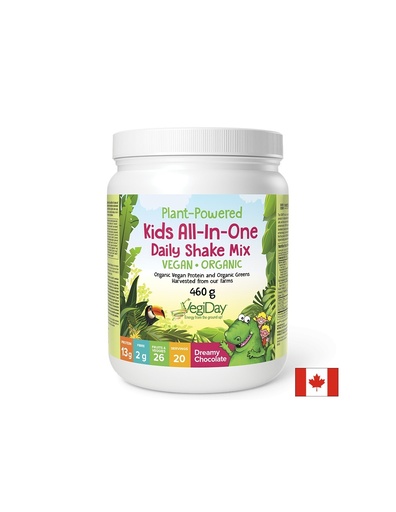 [2971 NF] Веган протеин за деца - С органик плодове, зеленчуци и билки - С вкус на шоколад, 460 g Natural Factors