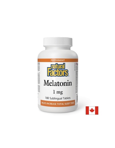 [2714 NF] Мелатонин - Срещу безсъние, 1 mg х180 сублингвални таблетки Natural Factors