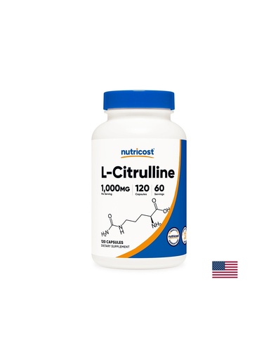 [00849 (070201) NC] Мускулна маса - Л-Цитрулин (L-Citrulline), 1000 mg/120 капсули Nutricost