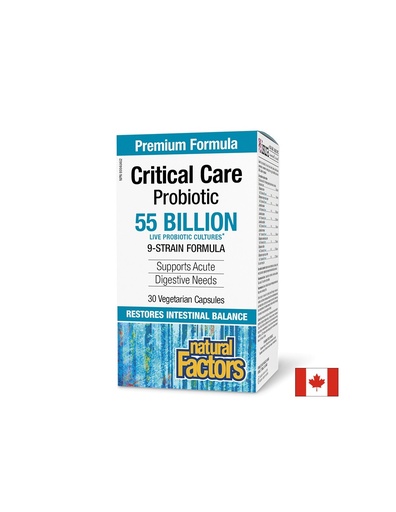 [1817 NF] Пробиотик - Critical Care Probiotic, 55 млрд. активни пробиотици, 9 щама формула, 30 V-капсули Natural Factors