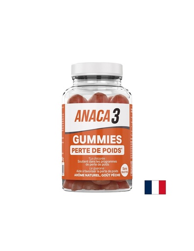 [337406 NTRV] Формула за изгаряне на мазнини и отслабване Анака3 - С гуарана, кофеин и минерали, 60 желирани таблетки с вкус на праскова