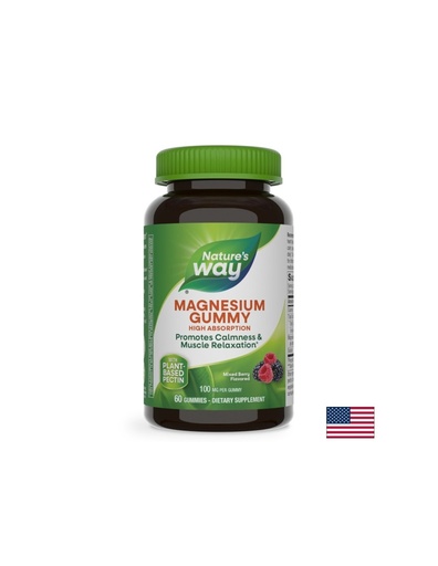 [14601] Мускулна функция, сърдечно и неврологично здраве - Магнезий (цитрат), 100 mg х 60 желирани таблетки, с вкус на горски плодове