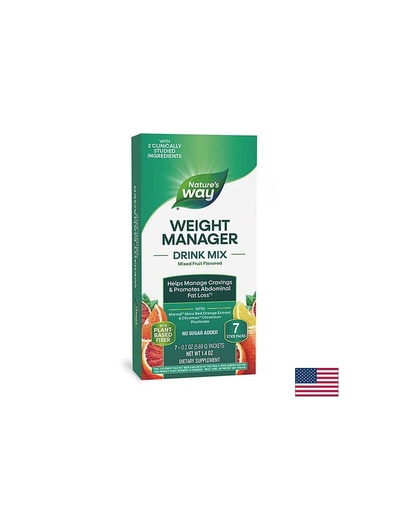 [14984] Формула за контрол на апетита, теглото и коремните мазнини - Weight Manager, 7 сашета, с плодов вкус