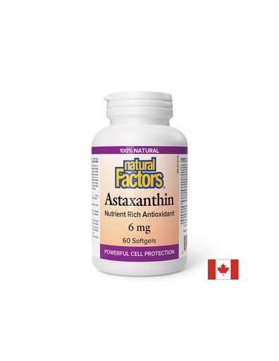 [1017 NF] Астаксантин - Мощна антиоксидантна защита за клетките и зрението, 6 mg х 60 софтгел капсули
