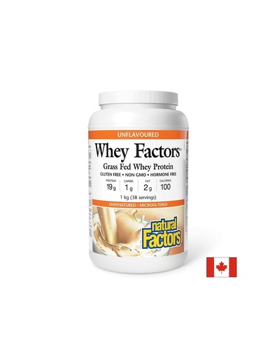 [2929 NF] Чист суроватъчен протеин Whey Factors® - Неовкусен, за мускули и възстановяване, 1 kg прах