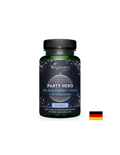 [VV-VITA-380] Party Hero - електролити, витамини, минерали и билки - При махмурлук и умора, 60 таблетки