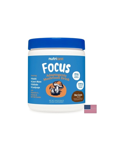 [57468 (680101) NC] Рейши + Лъвска грива + Гуарана – Фокус и устойчивост при стрес, 246 g прах с вкус на какао