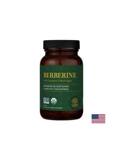 [03292 (BER-60)] Берберин 1200 mg + Цейлонска канела 100 mg + Черен пипер 10 mg – Баланс на кръвната захар и липидите, 60 капсули