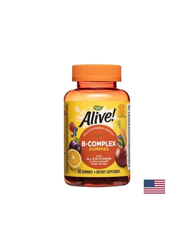 [10483] Alive! B-Complex Gummies / Алайв! В-комплекс х 60 желирани таблетки Nature’s Way