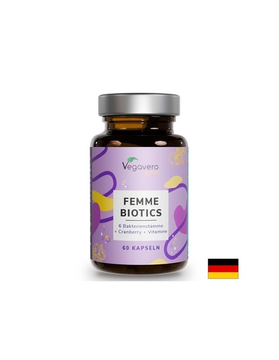 [VV-VITA-386] Femme Biotics – пробиотик за жени - Плюс фибри, червена боровинка и витамини, 60 капсули