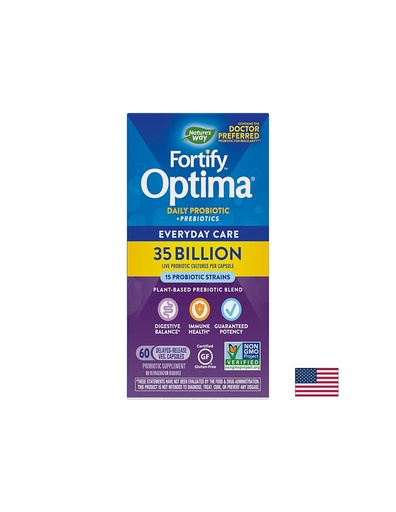 [15653] Fortify™ Optima® Daily Probiotic + Prebiotic - Фортифай пробиотик + пребиотици, 35 милиарда активни пробиотици, 60 капсули Nature’s Way